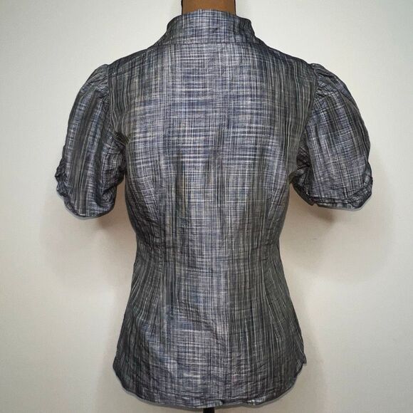 Marianne Kooimans Button Up Puff Sleeve 100% Silk Iridescent Blouse, Women’s 1 - Picture 6 of 14